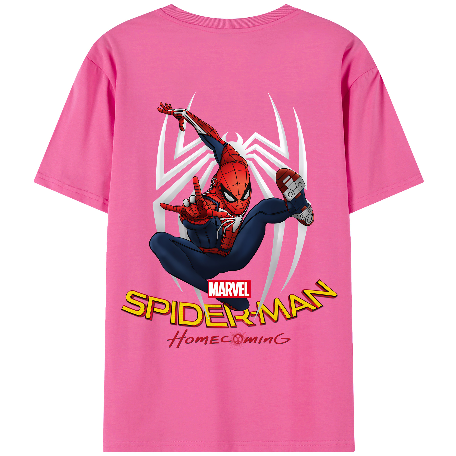 （画像用） Spider Man スパイダーマン レディース半袖Tシャツ(バックプリント)